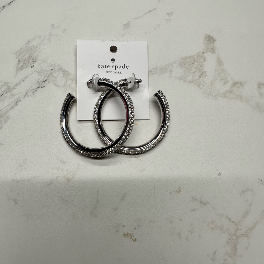 kate spade Silver Chunky Hoop Earrings